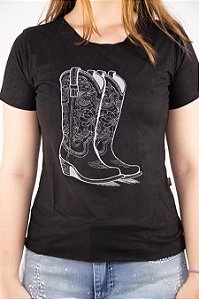 Camiseta Feminina Apache Preta Modelo 05