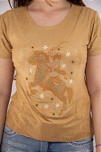 Camiseta Feminina Apache Marrom Modelo 04