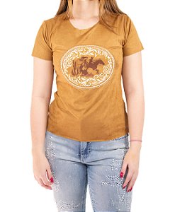 Camiseta Feminina Apache Marrom Modelo 02