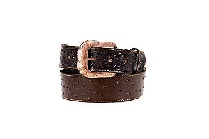 Cinto Masculino Master em Couro Avestruz Marrom