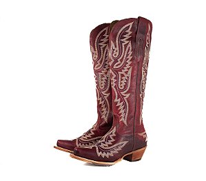 Bota Feminina Goyazes Bico Fino Cano super longo Com zíper lateral Cor - Dallas pinhão / Dallas Pinhão Solado em couro Cod fornecedor - 269806-CC_01
