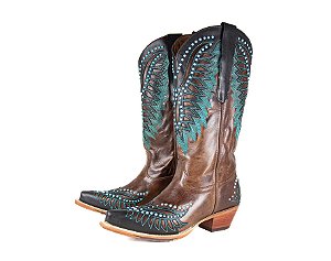 Bota Feminina Goyazes Bico fino Cano médio Solado em couro Cor - Couro Atlanta Moucha Mouse/Couro Atlanta Moucha Mouse Cod Fornecedor 266804-CC_01