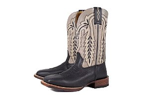 Bota Masculina Goyazes Couro Pit Stop Preto Couro Waco Cimento 226501-CP