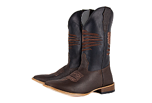 Bota Masculina Mr. West Crazy Café Fóssil Preto 1463 - Solado Couro