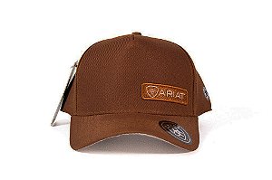 Boné ARIAT - marrom bordado laranja