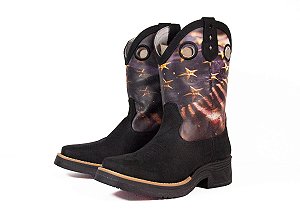 Bota Masculina FYD Solado Jump Crazy Preto Cano estampado América