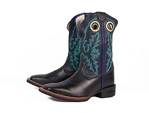Bota masculina Dgo solado flex Preta/turquesa 0112