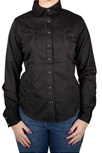 Camisa Feminina Miss Country Show - cor Preta