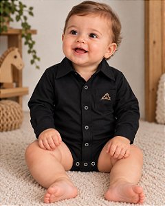 Body Infantil - Preto / Manga longa