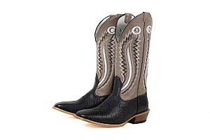 Botas mr West solado CARRAPETA B58 2511 PRATA Cabeça preta Cano cinza cimento