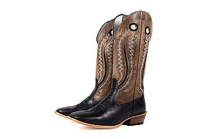 Botas mr West solado CARRAPETA B77 2511 PTO/CH Fóssil preto Cano branco/Ocre
