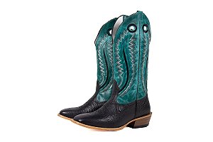 Botas mr West solado CARRAPETA B58 2511 PRETO Cabeça preta Cano turquesa