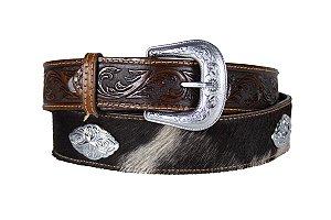 Cinto Masculino Couro pelo de vaca - Estrela