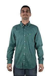 Camisa Masculina Ariat - Manga Longa - Verde/Verde Neon