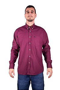 Camisa manga longa - Stable Brand - Vinho - Lisa