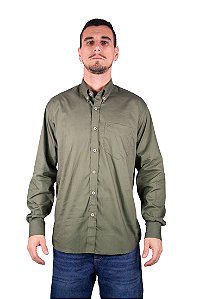 Camisa manga longa - Stable Brand - Verde Musco - Lisa