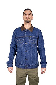 Jaqueta Masculina Importada Wrangler Jeans/Gola Marrom - WM9789UN
