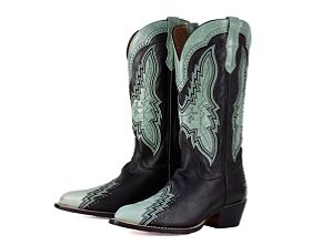 Bota Feminina Goyazes - Bico Fino - Bison Preto/USA - Solado Couro - 266702 CC_02