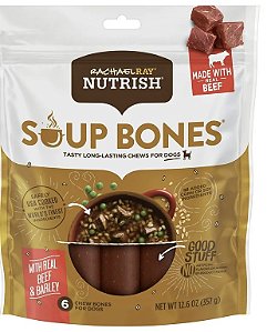 Rachael Ray Nutrish Soup Bones Dog mastiga com carne de verdade e cevada,