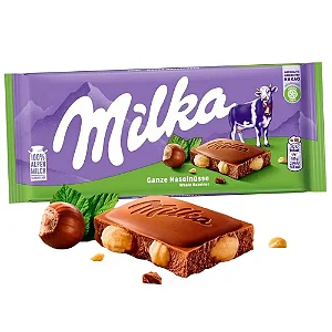 BARRA DE CHOCOLATE MILKA AVELÃ 95GR