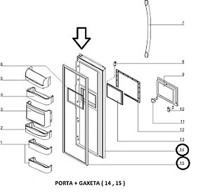 Porta Refrigerador Branca Geladeira Electrolux Sh72B 30100C0A00 A08430801 Original ( Apenas a Porta com a Gaxeta )