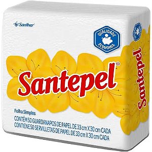 Guardanapo de Papel  Santepel 33cm x 30cm  50 Unidades