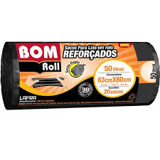 Saco de Lixo Bom Roll Preto 50 Litros - 20 Unidades