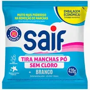 Tira Manchas Sem Cloro + Branco Refil Pó 420g Saif