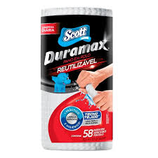 Pano multiuso Duramax branco 1 rolo c/58 panos - Scott