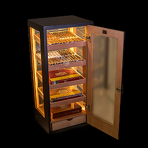 Armário Umidor Preto Para Até 272 Charutos