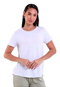 Blusa Feminina Manga Curta Com Costura Aparente Trendz Branco