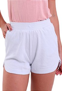 Shorts Feminino Básico Canelado Com Bolso Trendz Branco