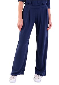 Calça Feminina Pantalona Visco Trendz Azul Marinho