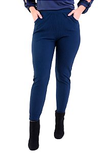 Calça Feminina Jogger com Bolso Plissada Trendz Azul Marinho