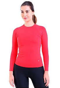 Camiseta Feminina Manga Longa UV 50+ Luna Trendz Vermelho