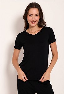 Blusa Feminina Baby Look Decote V Visco
