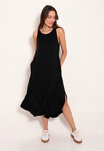 Vestido Regata Midi com Barra em U