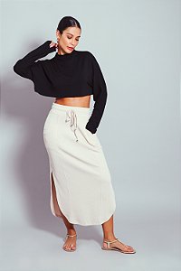Saia Feminina Canelada Com Bolso