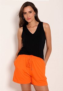 Regata Feminina Mullet Decote V Texturizada