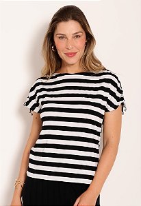 Blusa Feminina Listrada Com Alça Ajustável