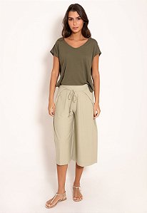 Calça Pantacourt Envelope Em Visco