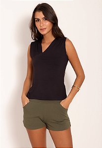 Shorts Curto Em Visco E Bolso Lateral