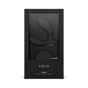 Vibrador De Próstata e Períneo em Silicone e 8 Opções de Vibração Com Controle Remoto - LELO HUGO BLACK