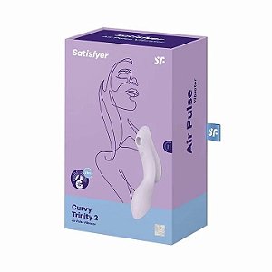 SATISFYER CURVY TRINITY 2 - Vibrador Ponto G ou Estimulador de Clítoris Com Ondas de Sucção - VIOLETA