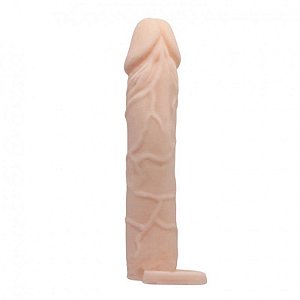 Capa Peniana com Extensor de 5 cm e Anel Escrotal - Penis Sleeve LARGE  Pretty