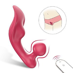 Vibrador e Calcinha Vibratória de Ponto G e Clitóris COR:Vinho- CHOMPER - S-Hande