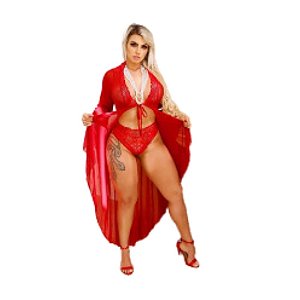 HOBBY LONGO EM TULE COM RENDA- VERMELHO- DOCE OLHAR