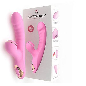 Vibrador Recarregável Rabbit Silicone Cirúrgico 7 Tipos de Vibrações e Sucção