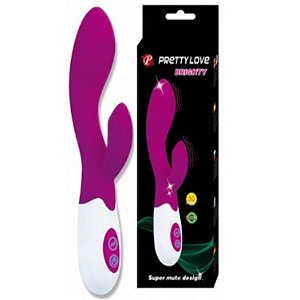 Vibrador Silicone Duplo - 30 Velocidades Silencioso Silicone Cirurgico Brighty - Pretty Love