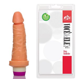 PROTESE COM VIBRO 6 14.5X4CM MODELO C ADAO15C BEGE U